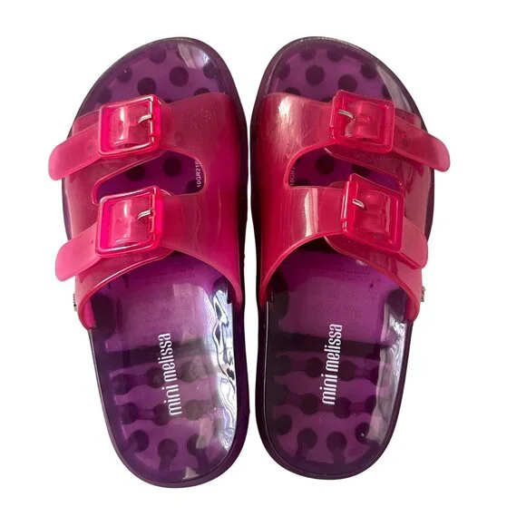 Mini Melissa Wide Slide urple Slip ons Sandals Size US1 - Picture 1 of 13